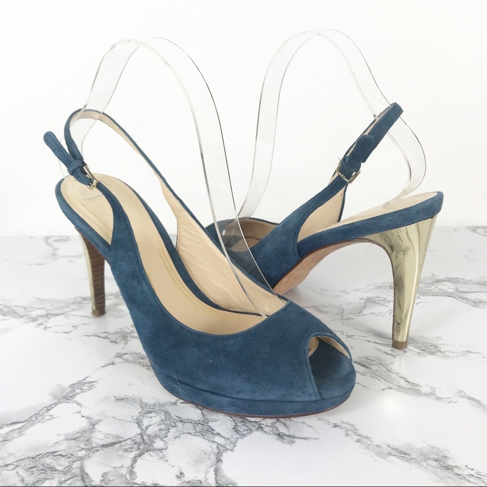 Cole Haan | Chelsea OT Sling Suede Open Toe Heels